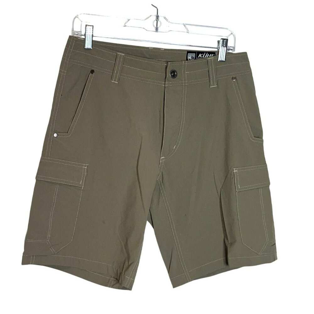 Kühl Mens Olive Green Outdoor Cargo Shorts Size 30 Nylon/Spandex Durable Lightwe